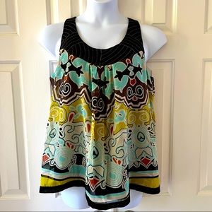 Nicole by Nicole Miller patterned baby doll top Size 12